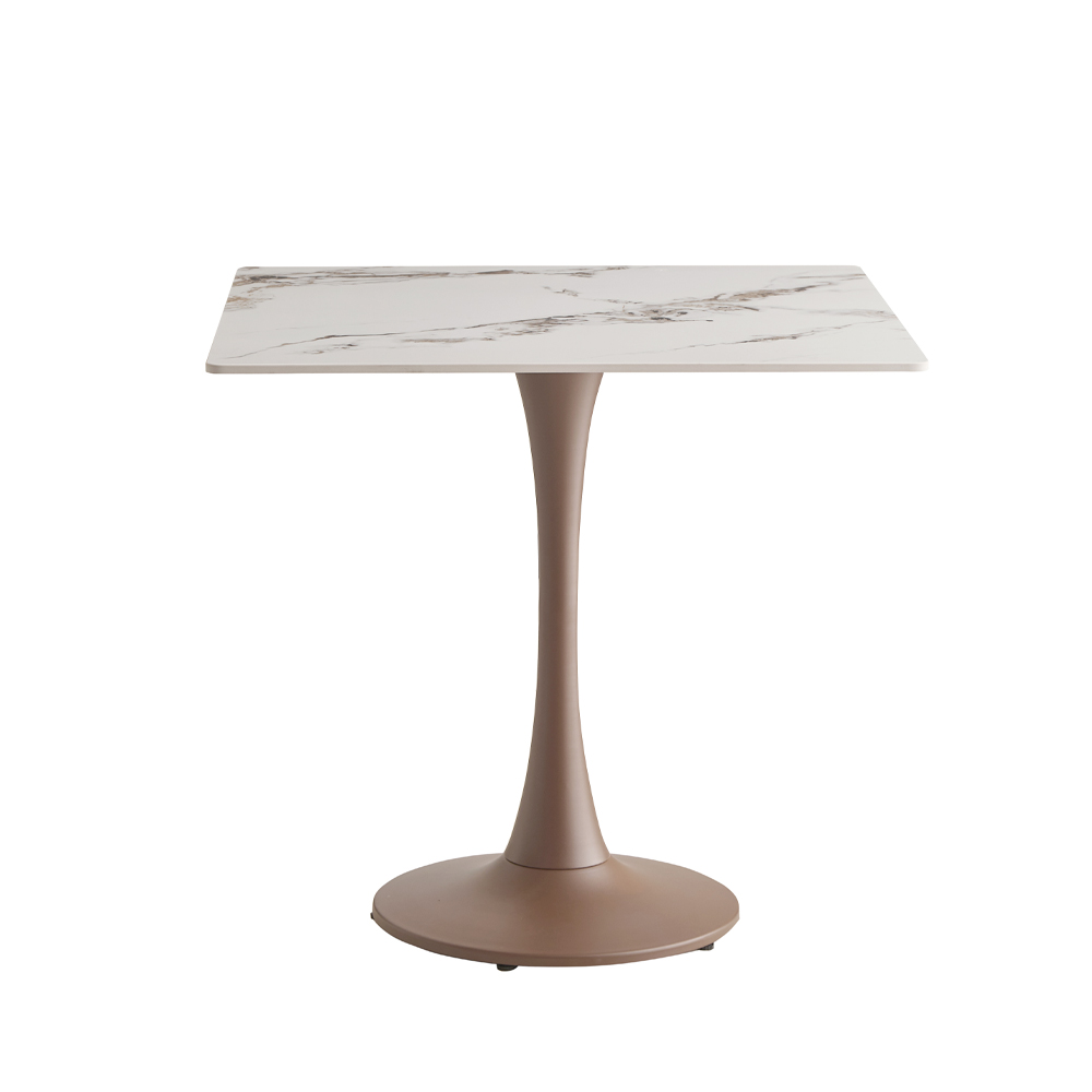 COCOA ΤΡΑΠΕΖΙ ΑΣΠΡΟ ΜΑΡΜΑΡΟ 80x80x75cm