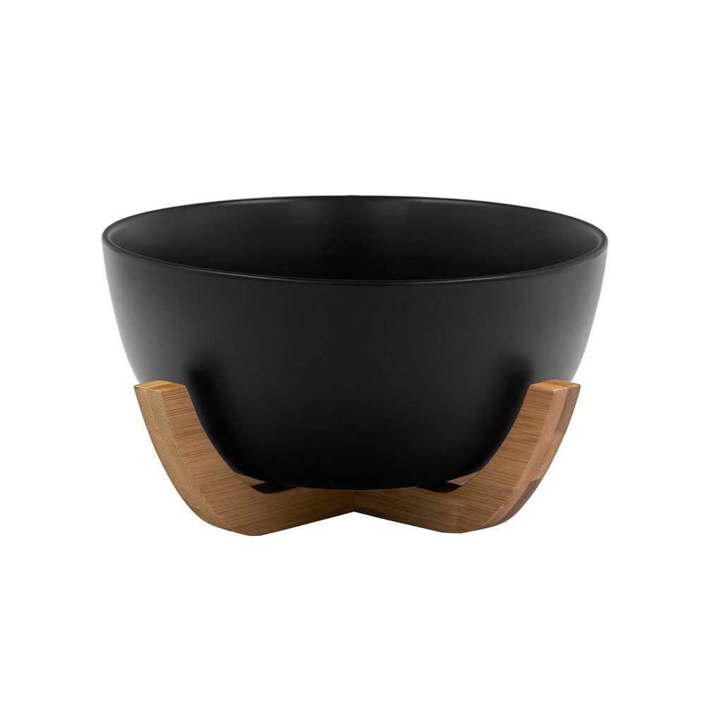 CURVE ΜΠΩΛ ΣΕΡΒΙΡΙΣΜΑΤΟΣ 23x23x13cm ΠΟΡΣΕΛΑΝΗ ΜΑΥΡΟ ΦΥΣΙΚΟ BAMBOO