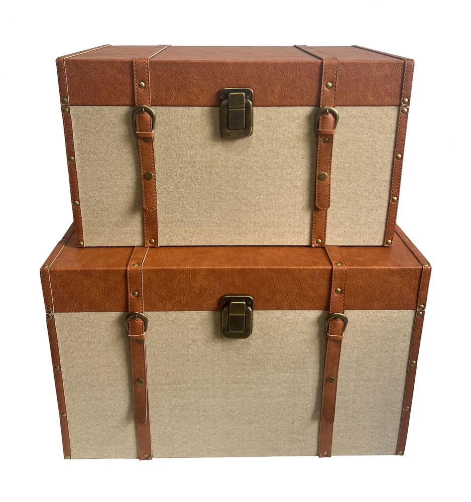 RIND ΜΠΑΟΥΛΑ SET 2ΤΜΧ 64x40x40 MDF ΜΠΕΖ ΚΑΦΕ ΥΦΑΣΜΑ
