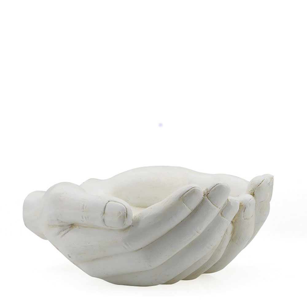 ΕΠΙΤΡΑΠΕΖΙΟ ΔΙΑΚΟΣΜΗΤΙΚΟ 2 ΧΕΡΙΑ ΛΕΥΚΟ RESIN 42x38x18,5 εκ.  