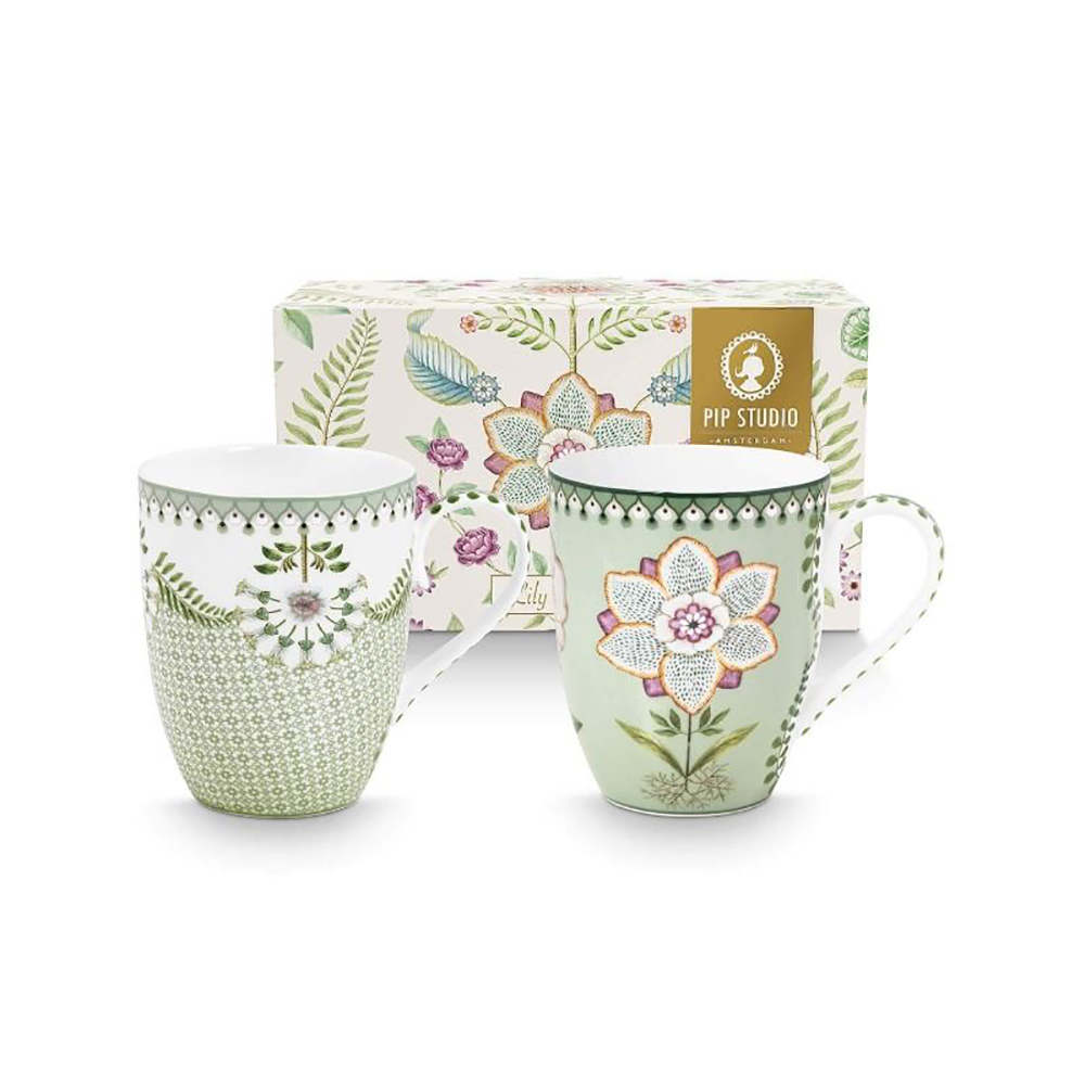 PIP STUDIO ΣΕΤ ΤΩΝ 2 ΤΜΧ ΣΕ GIFT BOX LILY LOTUS LIGHT GREEN 350ML-PIP STUDIO -51002504