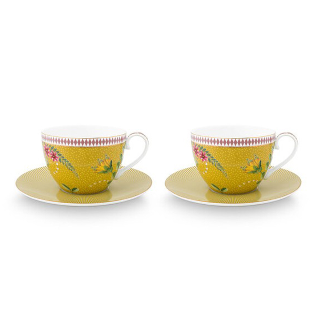 PIP STUDIO SET ΤΩΝ 2 ΦΛΥΤΖΑΝΙΑ ΜΕ ΠΙΑΤΑΚΙΑ  LA MAJORELLE ΚΙΤΡΙΝΑ ΠΟΡΣΕΛΑΝΗ 280 ML - 51004153