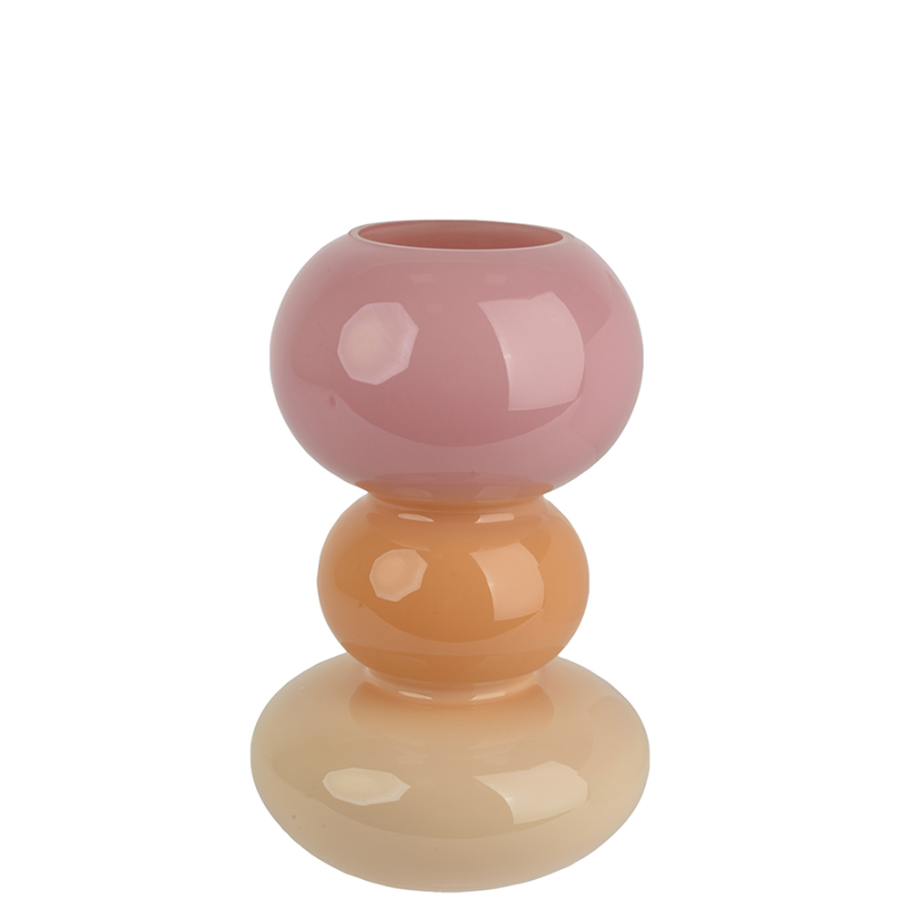  ΓΥΑΛΙΝΟ ΒΑΖΟ ΤΡΙΧΡΩΜΟ ΜΕ MILKY ΦΙΝΙΡΙΣΜΑ  Δ20ΧΗ33,5ΕΚ-KAEMINKG-860465