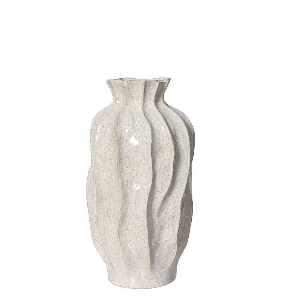 ΒΑΖΟ ΚΡΕΜ STONEWARE GLOSSY  Δ19,5ΧΗ35ΕΚ.-KAEMINGK-874105