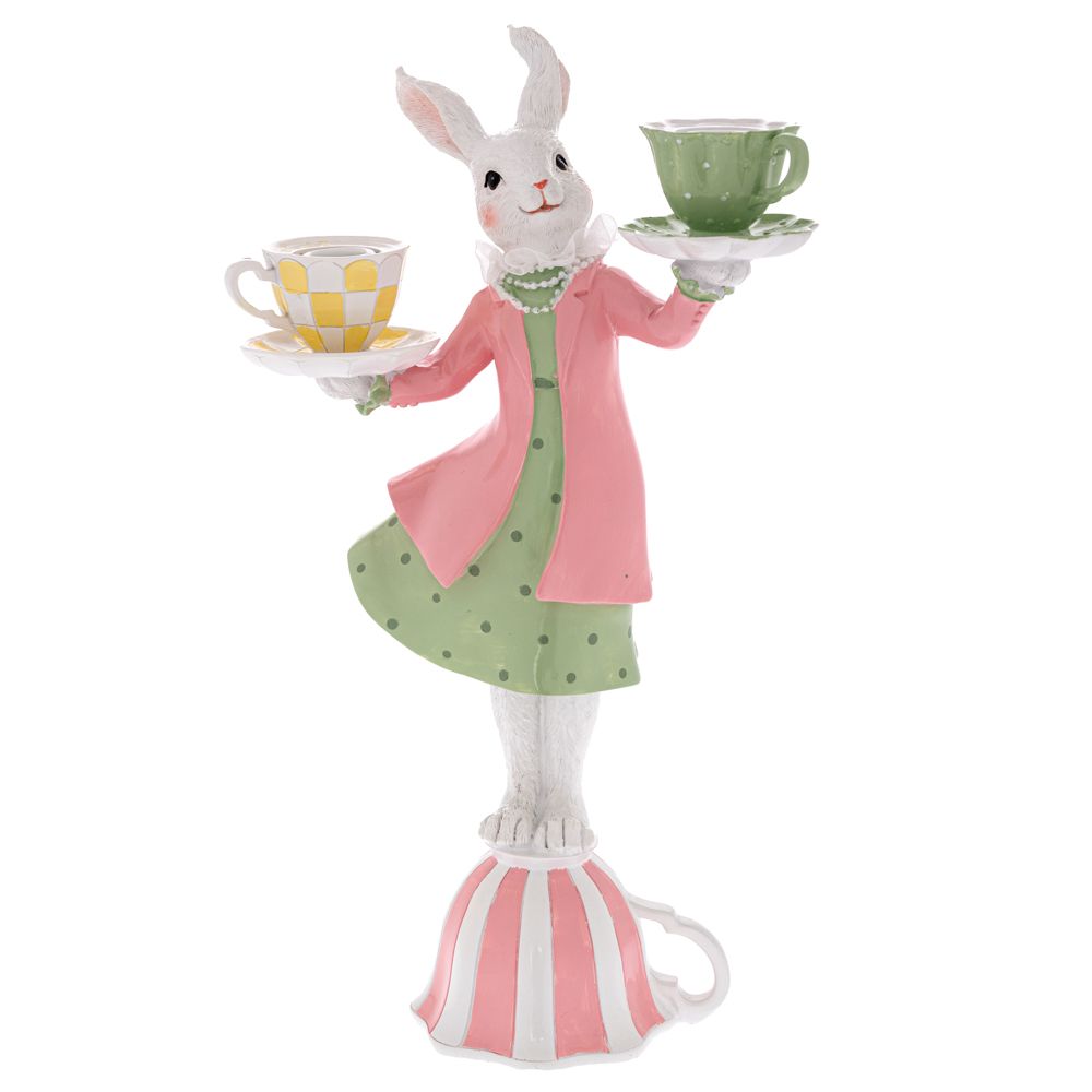 ΡΟΖ ΠΡΑΣΙΝΗ ΛΑΓΟΥΔΙΝΑ ΚΗΡΟΠΗΓΙΟ ΣΕ ΒΑΣΗ ΤΣΑΓΙΕΡΑΣ 22,5Χ13Χ40,5ΕΚ.-ΗΛΙΑΔΗΣ 92312