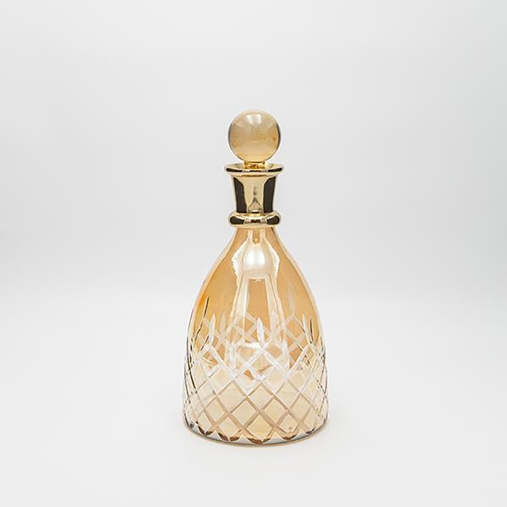 ΚΑΡΑΦΑ ΓΥΑΛΙΝΗ - ΜΕΤΑΛΛΙΚΗ ΜΕΛΙ 13x26cm-EUROLAMP-752-10524