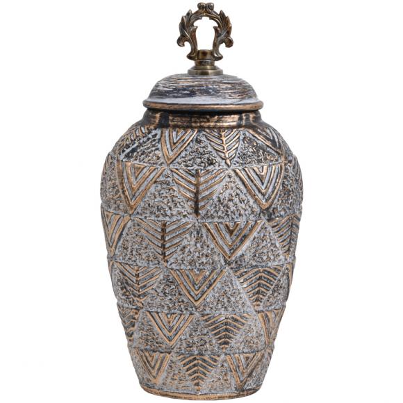 ΚΕΡΑΜΙΚΟ ΒΑΖΟ Fylliana 818683 ΓΚΡΙ-ΧΡΥΣΟ 20*15*40 - 373-121-634 