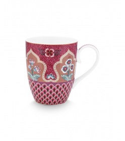 mug-large-flower-festival-scallop-deco-dark-pink-350ml